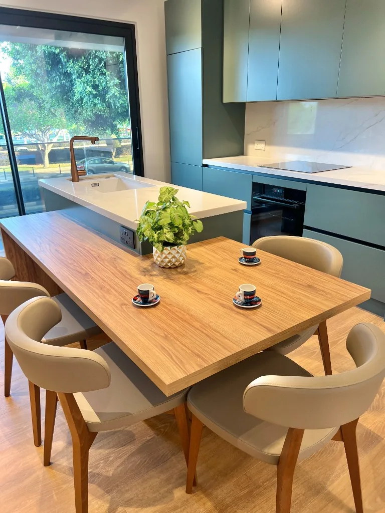 Curated interior dining and kitchen space